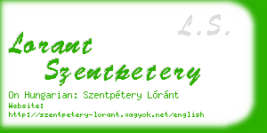 lorant szentpetery business card