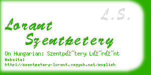 lorant szentpetery business card